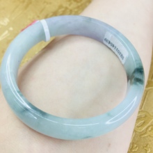Send A certificate natural Jadeite bracelet Natural blue flower 54-61mm two-color princess female jade bracelet Jewelry gift 2024 - buy cheap