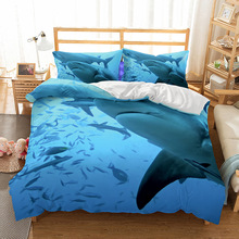 2018 New 3d Shark Animal Bedding Set Quilt Cover HD Print Marine Life Fish Duvet Cover Set Twin Queen King Sing Double 12 Size 2024 - buy cheap