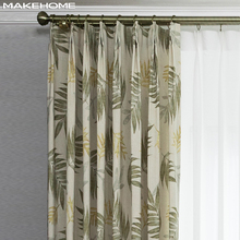 MAKEHOME Cotton Linen Window Curtains For Living Room Pastoral Leaves Printed Bedroom Window Blackout Curtain Drapes 2024 - buy cheap