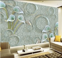 The custom 3D murals, 3 d coloured glaze callas   papel de parede,living room sofa TV wall children bedroom wall paper 2024 - buy cheap