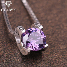 CC Pendants For Necklace Purple/White Color Cubic Zirconia Charms Clavicle Pendant Temperamen Accessories No Chain CCN180 2024 - buy cheap