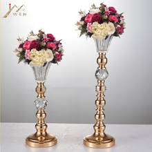 10 PCS Creative Flower Vases Metal Candle Holders Wedding Table Centerpieces Event Road Lead Party Vase Rack Home Decoration 2024 - buy cheap