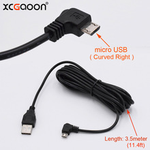 XCGaoon 3,5 метра 11.48ft Micro USB автомобильный зарядный кабель (изогнутый правый) для автомобильного видеорегистратора, видеорегистратора/GPS/PAD и т. д. 2024 - купить недорого