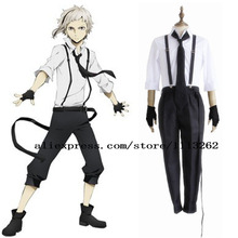 Atsushi Nakajima Cosplay Costumes Anime Bungou Stray Dogs Free Shipping (Shirt + Pants + Necktie + Suspender + Gloves ) 2024 - buy cheap