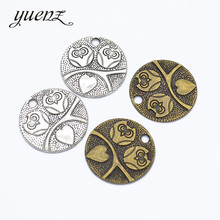 YuenZ-colgantes redondos de Metal para fabricación de joyas, accesorios de joyería de 24x24mm D169, 10 Uds. 2024 - compra barato