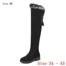 Spring Autumn Flat Women Over the Knee Boots Woman Thigh High Long Boots Shoes botas High Quality Plus Size 34 - 40 41 42 43 2024 - buy cheap