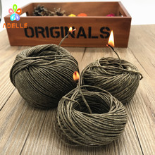 HOT Organic Hive Hemp Wick 1/1.5/2mm Bees Waxed Hemp Twine Cord Cigarette lighter Candle craft Outdoor Free Shipping 2024 - buy cheap