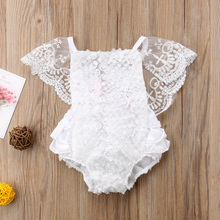 Summer Baby Romper Cute Newborn Baby Girl Rossette Lace Romper Ruffles Sunsuit Jumpsuit Outfits Clothes 2024 - buy cheap