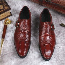 Italiano à moda tamanho grande 38-48 sapatos de vestido masculino oxford crocodilo padrão fivela festa de casamento couro calçados masculinos A52-37 2024 - compre barato