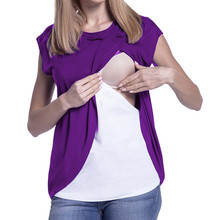 Camisetas de lactancia materna para mujeres embarazadas, ropa de lactancia, de talla grande 2024 - compra barato