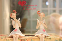 A pair Resin doll, sitting, fairy, angel, Home Furnishing decorations, small ornaments, decorations, crafts, figrue, love 2024 - buy cheap