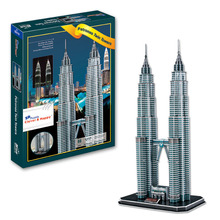 Игрушек! 3D головоломка умный и счастливый Бумажная модель Сделай Сам сборная игрушка Малайзия Petronas башни-близнецы День рождения Рождественский подарок 1 шт 2024 - купить недорого