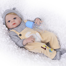 Full silicone reborn baby boy dolls 22" 55cm bebes reborn bonecas can bathe children doll gift oyuncak bebek 2024 - buy cheap