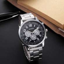 Мужские наручные часы MIGEER, Модные Аналоговые кварцевые часы из нержавеющей стали с кристаллами, металлические 2024 - купить недорого