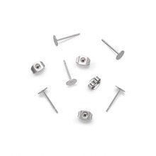 304 Stainless Steel Ear Stud Settings and Ear Nuts DIY Jewelry Making Flat Round Earrings Base &Components for Women Men 5mm 8mm 2024 - buy cheap