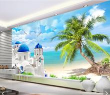 3D Egeo mar ciudad paisaje Mural papel tapiz decoración de pared artística papel pintura murales Hawaii impresión papeles de pared de fotos rollo personalizado 2024 - compra barato