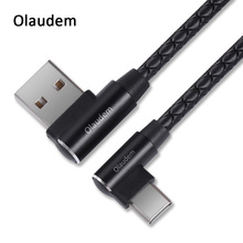 Olaudem 90 Degree Type C Cable Fast Charging Cable USB C to USB C Macbook USB Type C Cord for Samsung Huawei Phone Cables CB098 2024 - buy cheap
