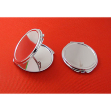 10 шт./лот 60 мм серебряные портативные зеркала пустой компактное зеркало DIY портативное металлическое косметическое зеркало 2024 - купить недорого