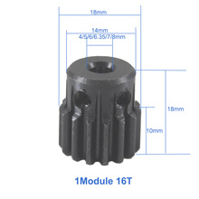 1Module 16T Gear Wheel Metal 45Steel Rc Pinion Gears Pulley 4/5/6/6.35/7/8mm Inner Bore Mould 1 16Tooth Spur Gear Pinion 2024 - buy cheap