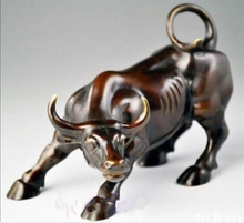 Wall Street Bronze Fierce Bull OX Statue decoration bronze factory outlets 18CM 2024 - buy cheap