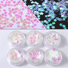 INNAIL-6 cajas de lentejuelas hexagonales luminosas para uñas, copos brillantes, puntas de brillo, estrellas, tamaño mixto, 3D, decoración artística para manicura 2024 - compra barato