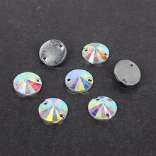 Flatback Strass 10mm 12mm 14mm 16mm 18mm 22mm Crystal AB Round DIY Stones For Garment Accessory Resin Sew On Crystal 2024 - buy cheap