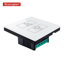 Bcsongben-Interruptor táctil de pared de 2 entradas, Panel de cristal blanco, estándar, no disturb el timbre, AC220-250V 2024 - compra barato