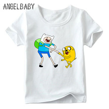 Boys and Girls Cartoon Adventure Time Finn and Jake Design T shirt Kids Summer White Tops Children Funny T-shirt,ooo5200 2024 - buy cheap