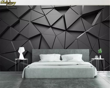 beibehang Custom wallpaper mural 3D geometric abstract gray triangle background wall papers home decor papel de parede 3d 2024 - buy cheap