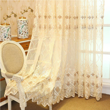 New Floral Luxury Embroidered Sheer Curtains for Living Room Bedroom Kitchen Voile Sheer  for Window Curtains Drapes Decoration 2024 - buy cheap