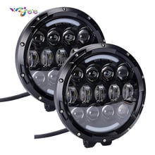 Wzjoo7 farol led de 7 polegadas, farol alto e baixo de 105w com luz de trabalho drl para jeep wrangler land rover construction, camping 2024 - compre barato