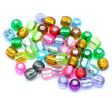 Acrylic Spacer Beads Round Mixed About 7mm( 2/8") x 7mm( 2/8"), Hole: Approx 3.3mm, 40 PCs new 2024 - buy cheap
