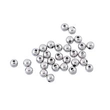 DoreenBeads 304 Stainless Steel Spacer Beads Round Silver Color DIY Making Bracelets Necklace Jewelry About 4mm Dia, 50 PCs 2024 - buy cheap