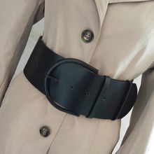 Moda clássico fivela redonda cinto de couro feminino 2018 design de alta qualidade feminino casual cintos de couro para casaco 2024 - compre barato