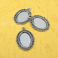 70pcs--Antique Silver Oval Cameo Cabochon Base Setting, inner 14x10mm 2024 - buy cheap