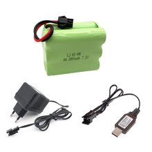 Bateria ni-mh 7.2v, conjunto carregador 2800mah, alta capacidade, bateria nimh, 7.2v, 2800mah, tipo x, sm, para carro, brinquedo, ferramenta elétrica 2024 - compre barato