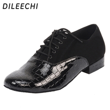 DILEECHI men's Crocodile print PU Latin dance shoes modern dance shoes adult Ballroom dancing shoes Square friendship party shoe 2024 - buy cheap