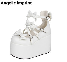 Angelic imprint woman mori girl lolita cosplay shoes lady super high wedges heels pumps women princess dress party shoes 10cm 47 2024 - buy cheap