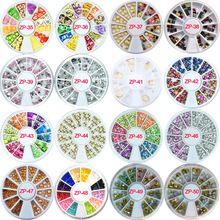 1 Wheel DIY Nail Art Tips Crystal Glitter Rhinestone 3D Fruit Slices white AB Color Acrylic Diamond Drill Nail Gems Stones 2024 - buy cheap