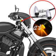 МОТОЦИКЛ хром мини пуля дым указатель поворота светильник для Harley cruiser chopper на заказ 2024 - купить недорого