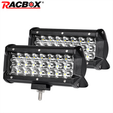 Pair 72W 7 inch Triple Row LED Light Bar 24 LED Spot 12V 24V Off Road 4WD ATV UTV UAZ Motorbike Boat 7" LED Driving Fog Light 2024 - buy cheap