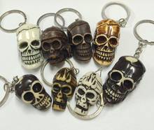 FREE SHIPPING 16 PCS Bone Powder Tibetan carving skull totem talismans keychain Jewelry 2024 - buy cheap