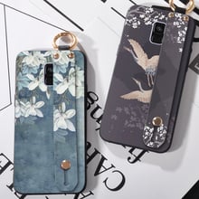 Funda de teléfono con correa de muñeca para Samsung A8, A9, Star Flower, A5, A6, A7, A8 Plus, 2016, 2017, 2018 2024 - compra barato