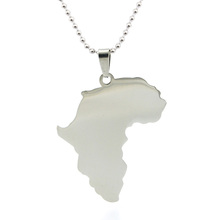 Pingente de mapa africano polido 50 peças, colar de metal de aço inoxidável para homens e mulheres preço de atacado 2024 - compre barato