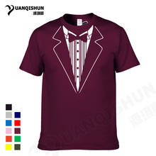 YUANQISHUN Summer Men T Shirts Tuxedo Tees Retro Tie Bow Tie Funny Fashion Print Tshirt Casual Custom Boutique Cotton T-shirt 2024 - buy cheap