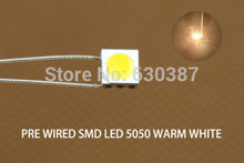 T5050WM 20pcs Pre-soldered micro litz wired leads Warm White SMD Led 5050 NEW 2024 - buy cheap