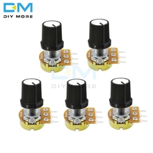 Potenciómetro lineal giratorio WH148, potenciómetro de 3 pines con tapa 1K 5K 10K 20K 50K B100K B500K Ohm para Arduino, 5 uds. 2024 - compra barato