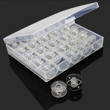 25pcs/set Plastic Single Bobbin Sewing Machine Spools With Thread Storage Case Box for Home Sewing 2024 - buy cheap