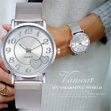 Vansoar Модные Простые Брендовые женские часы ремешок из нержавеющей стали с пряжкой женские часы кварцевые наручные часы zegarek damski Fi 2024 - купить недорого