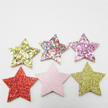 Sew on 3.5*3.5cm 60 pcs/lot  shiny   star  Padded Patches Appliques For Clothes Sewing Supplies Decoration  free shipping 2024 - buy cheap